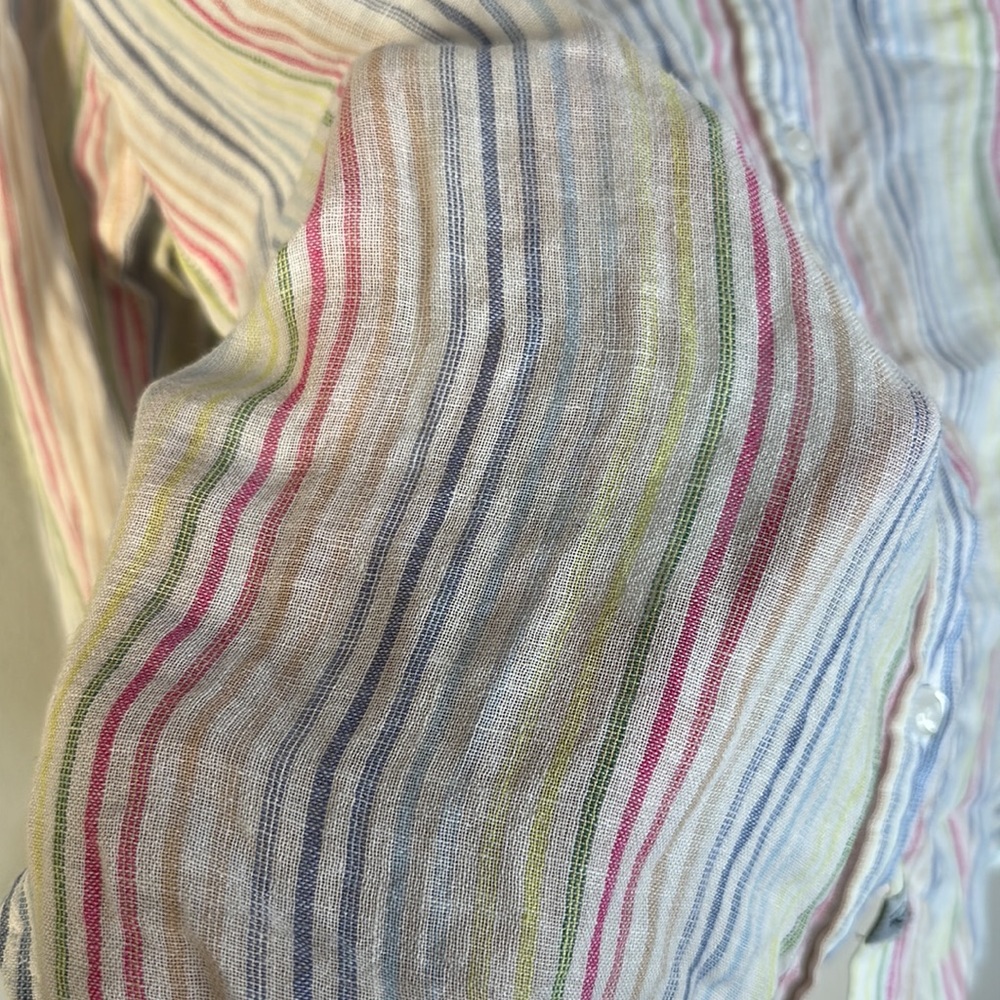 Rails linen Rainbow Pinstripe Charli Isla Stripe Shirt Size xs - Picture 5 of 7